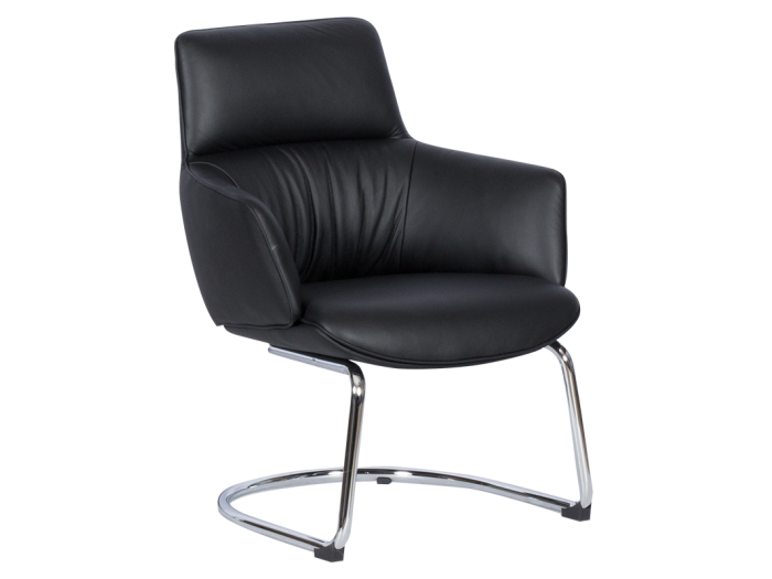 Посетителски стол Carmen KELLS (кожа черен)